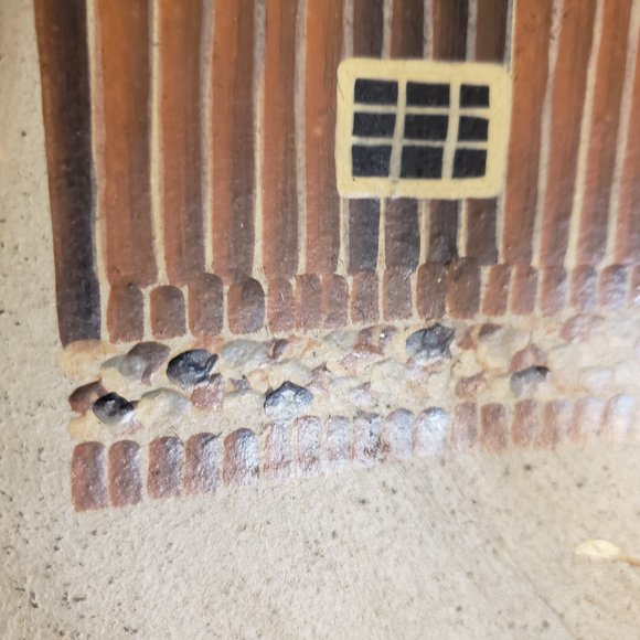 Primitive Country Farm 11.5" Wood Plate Cabin - Picture 3 of 9